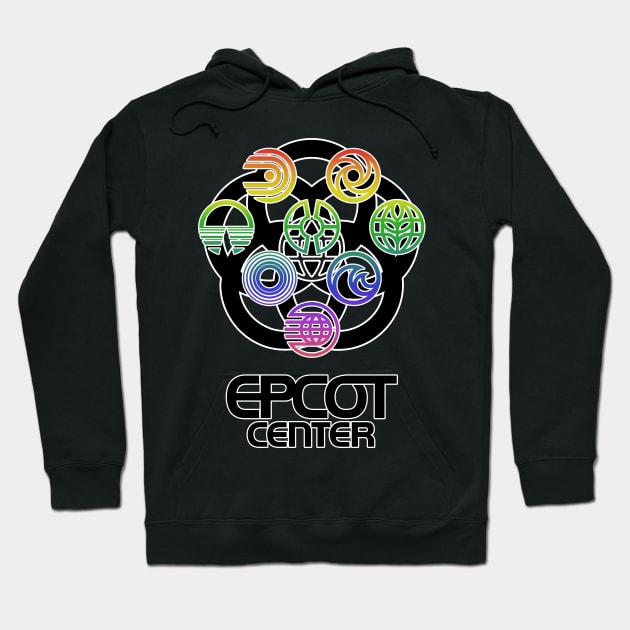 EPCOT Center Pavilion Logos Hoodie by FuturePort2032